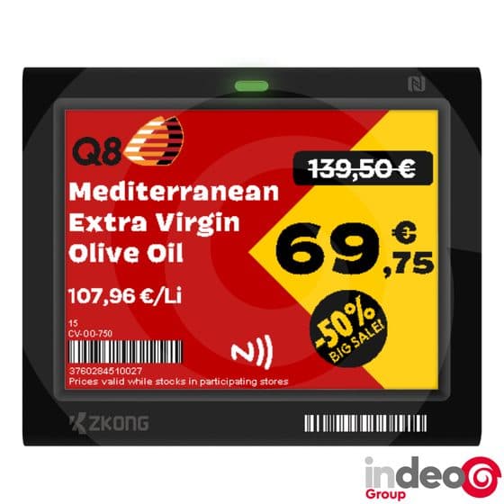 Étiquette électronique Indeo 4,2″ cadre noir