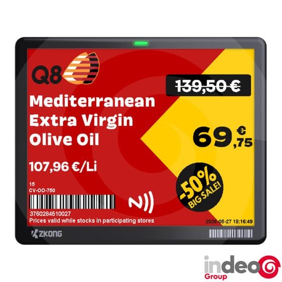 Étiquette électronique Indeo 5,8″ cadre noir